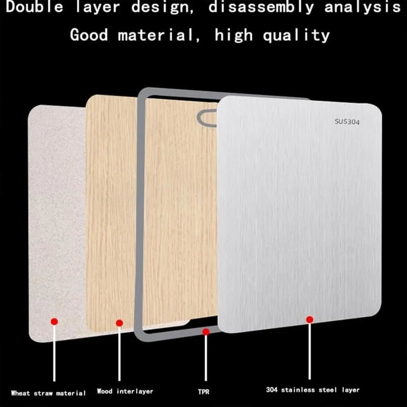Versatile Double-Sided Stainless Steel Cutting Board for Meat, Vegetables & Fruits 4