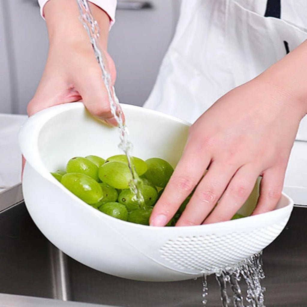 Versatile Double Layer Colander - Durable PP Drain Basket with Comfortable Handles 2