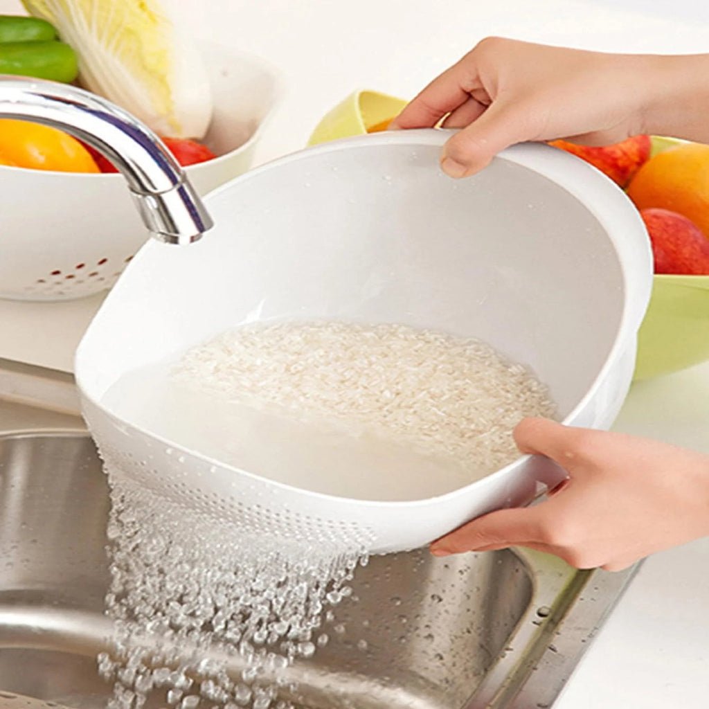 Versatile Double Layer Colander - Durable PP Drain Basket with Comfortable Handles 5