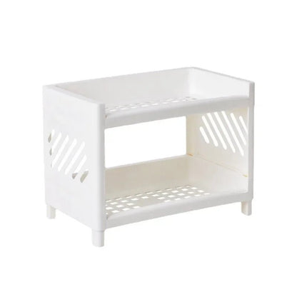 Versatile Double Tier Shelf - Space-Saving Organizer for Office Supplies & Cosmetics 5