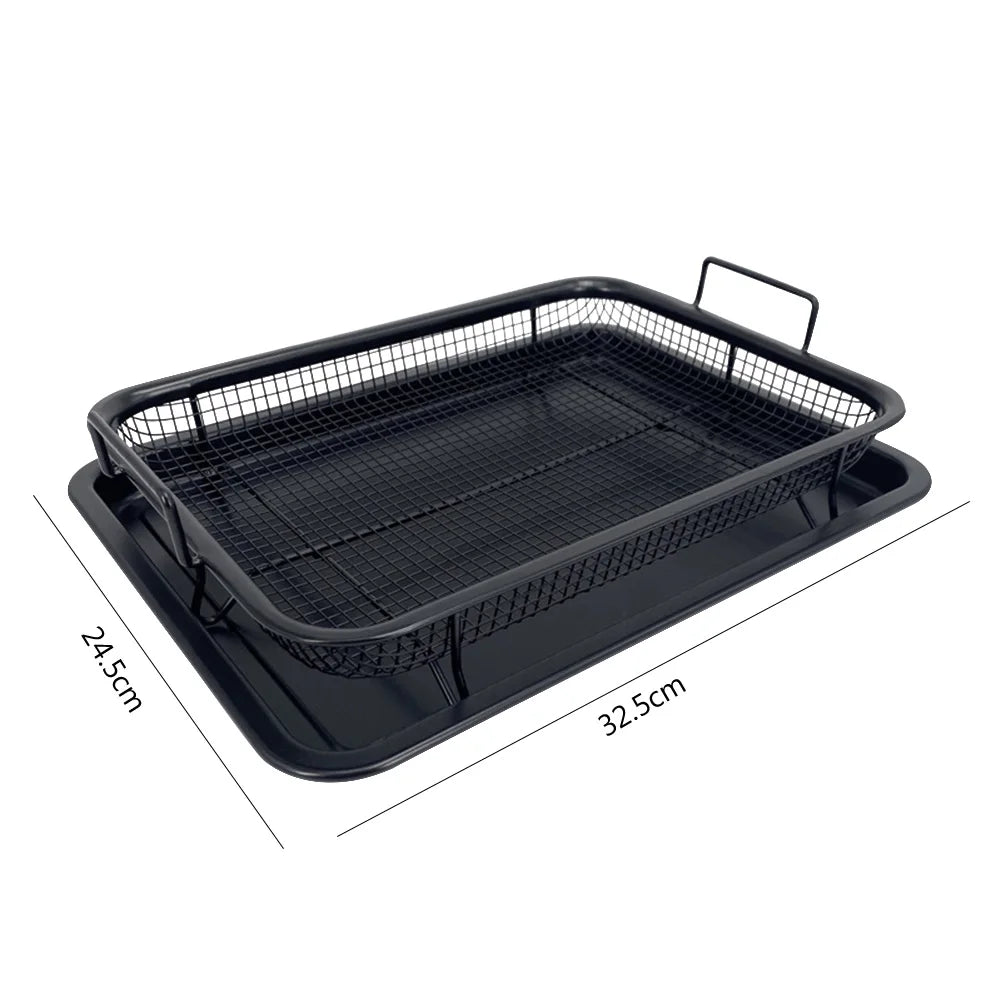 Versatile Non-Stick Air Fryer Baking Tray Set with Stackable Cooking Rack 2