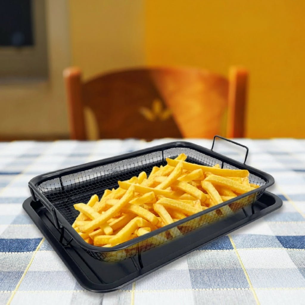 Versatile Non-Stick Air Fryer Baking Tray Set with Stackable Cooking Rack 4