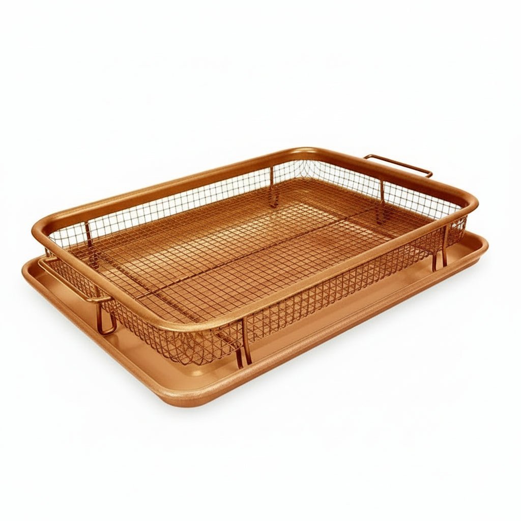 Versatile Non-Stick Air Fryer Baking Tray Set with Stackable Cooking Rack 7