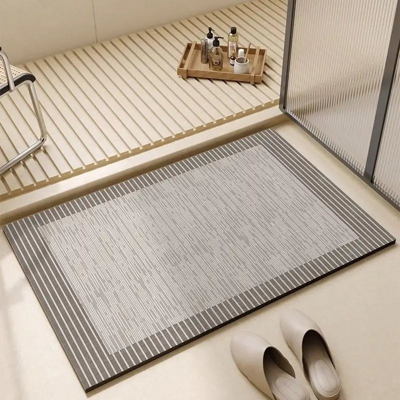 Vestra Non-Slip Diatomite Bath Mat - Quick-Drying Bathroom Rug for Safety 1