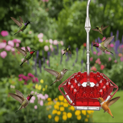 Vibrant Hanging Birdhouse - Weatherproof Plastic Hummingbird Feeder with High Capacity 5