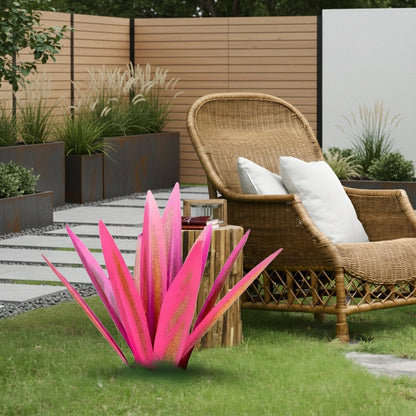 Vibrant Metal Agave Plant Sculpture - Weatherproof Modern Garden Decoration 1