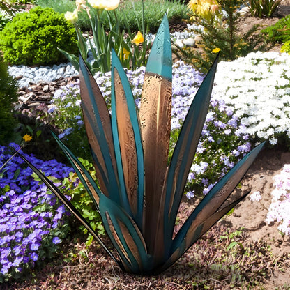 Vibrant Metal Agave Plant Sculpture - Weatherproof Modern Garden Decoration 2