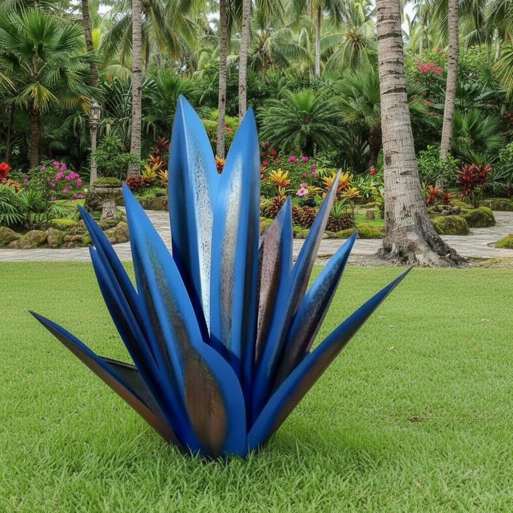 Vibrant Metal Agave Plant Sculpture - Weatherproof Modern Garden Decoration 3
