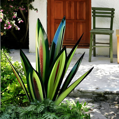 Vibrant Metal Agave Plant Sculpture - Weatherproof Modern Garden Decoration 4