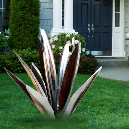 Vibrant Metal Agave Plant Sculpture - Weatherproof Modern Garden Decoration 5