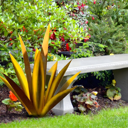 Vibrant Metal Agave Plant Sculpture - Weatherproof Modern Garden Decoration 6