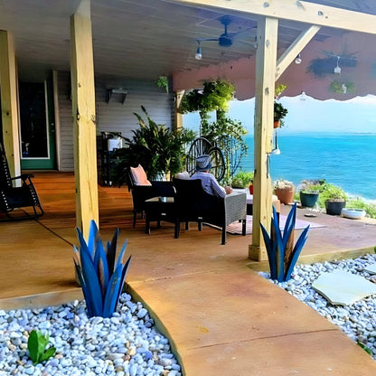 Vibrant Metal Agave Plant Sculpture - Weatherproof Modern Garden Decoration 7