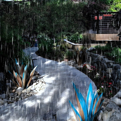 Vibrant Metal Agave Plant Sculpture - Weatherproof Modern Garden Decoration 8