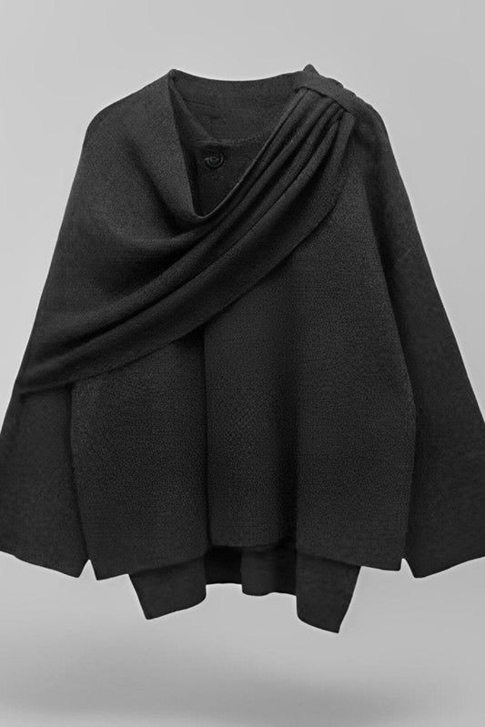 Viral Cape Coat with Elegant Shawl Collar - Stylish Coat with Capelet for Women 0