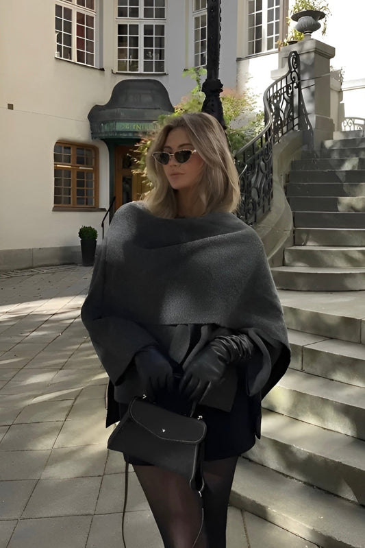 Viral Cape Coat with Elegant Shawl Collar - Stylish Coat with Capelet for Women 2