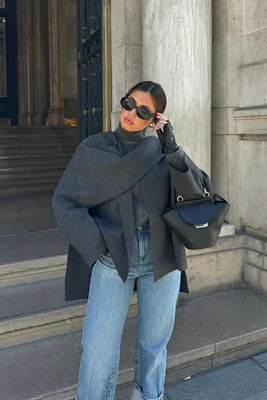 Viral Cape Coat with Elegant Shawl Collar - Stylish Coat with Capelet for Women 3