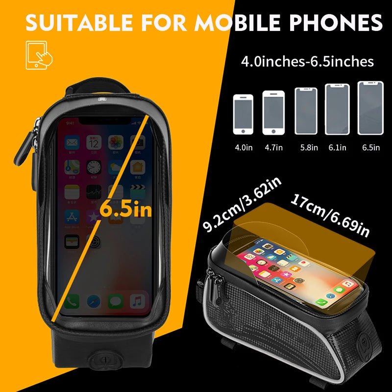 Waterproof Bicycle Bag with Touch Screen Case - Durable Biking Pack for MTB and Road Bikes 2