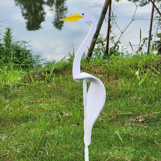 Whimsical Swirl Birds Garden Decoration - Hand-Painted PVC Outdoor Art 0