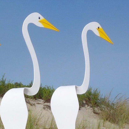 Whimsical Swirl Birds Garden Decoration - Hand-Painted PVC Outdoor Art 1