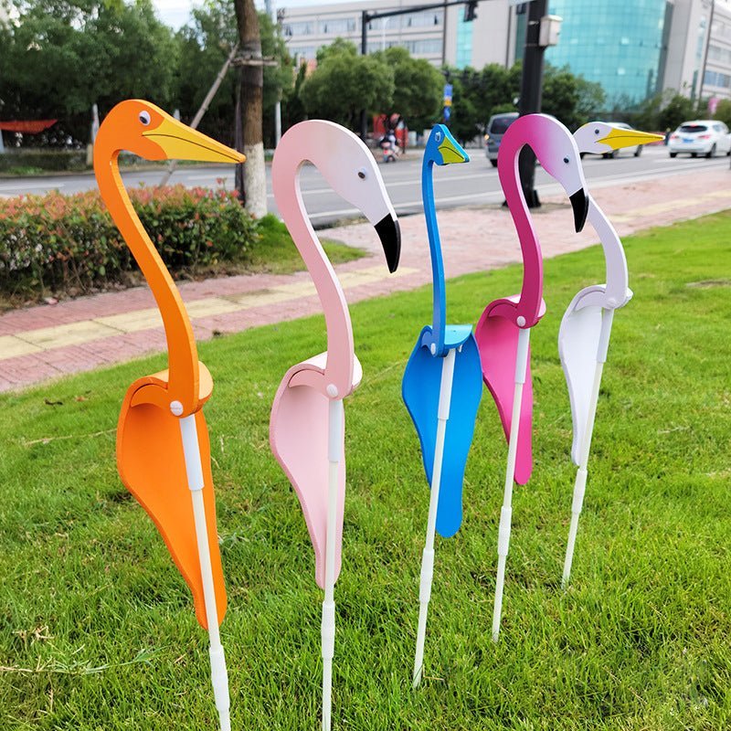 Whimsical Swirl Birds Garden Decoration - Hand-Painted PVC Outdoor Art 3