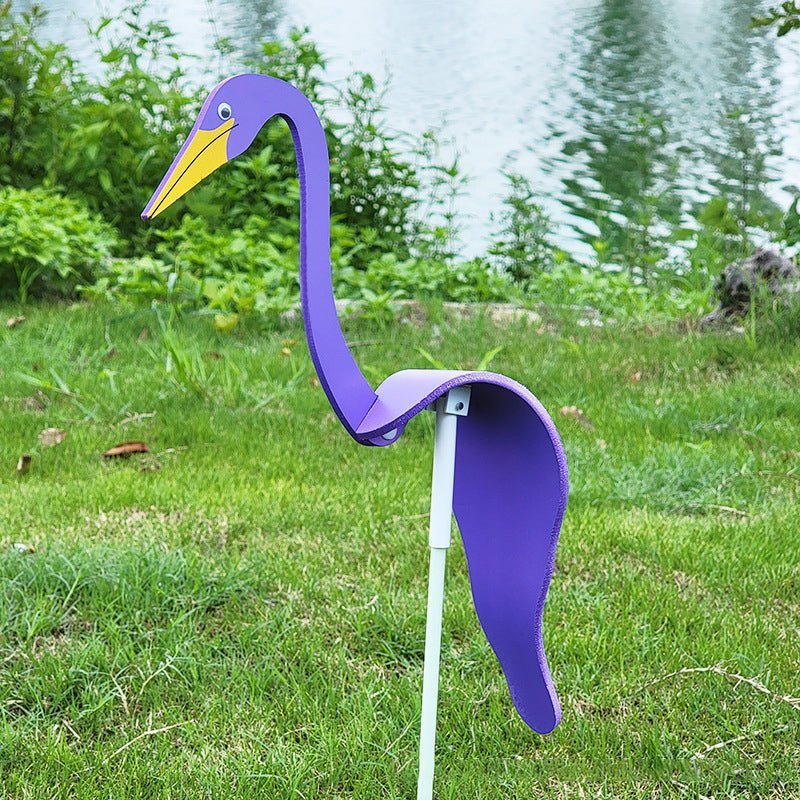 Whimsical Swirl Birds Garden Decoration - Hand-Painted PVC Outdoor Art 8