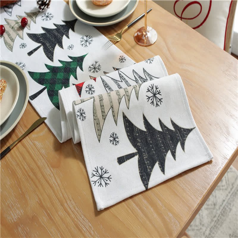 WinterLane - Festive Christmas Tree & Snowflake Table Runner - Easy-Care Fabric 3