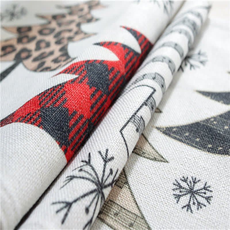 WinterLane - Festive Christmas Tree & Snowflake Table Runner - Easy-Care Fabric 4