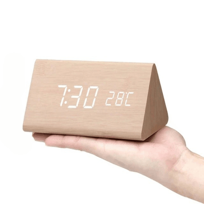WoodSense LED wooden clock - Voice-controlled & stylish for every room 10