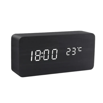 WoodSense LED wooden clock - Voice-controlled & stylish for every room 11