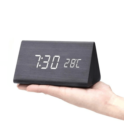 WoodSense LED wooden clock - Voice-controlled & stylish for every room 14