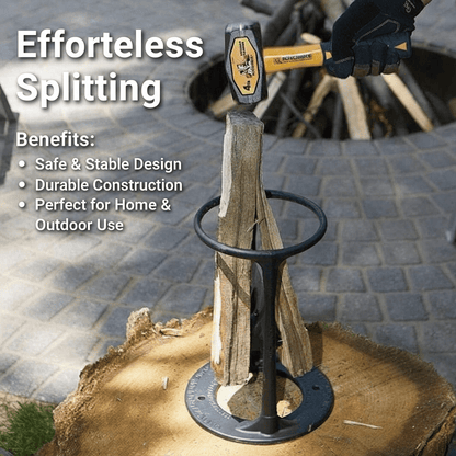 WoodSplitter - Safe Cast Iron Firewood Splitting Tool for Easy Winter Preparation 1