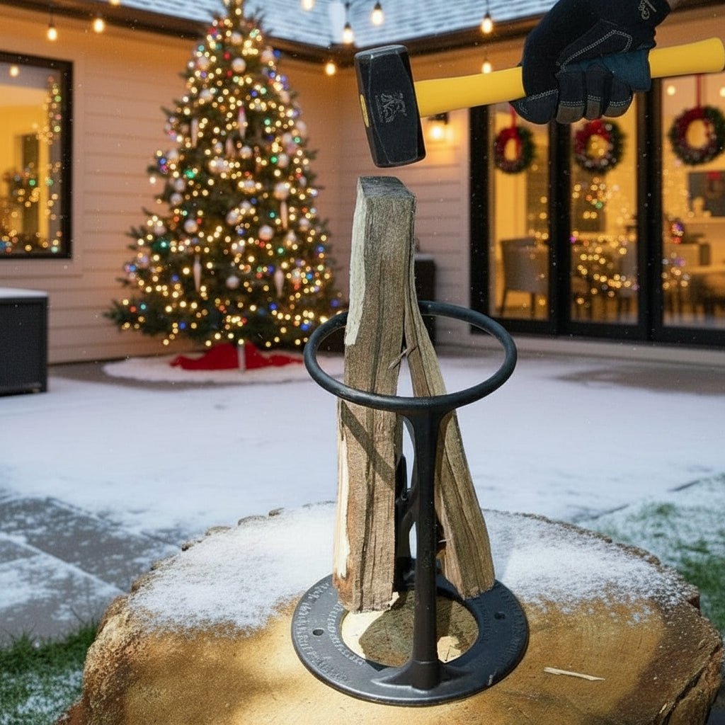 WoodSplitter - Safe Cast Iron Firewood Splitting Tool for Easy Winter Preparation 4