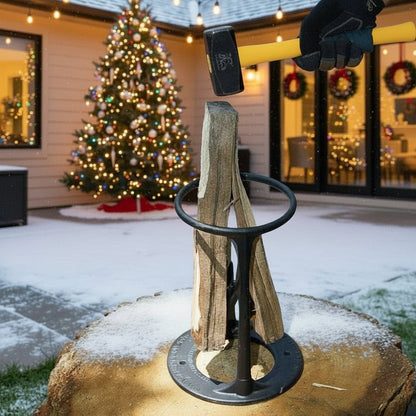 WoodSplitter - Safe Cast Iron Firewood Splitting Tool for Easy Winter Preparation 4