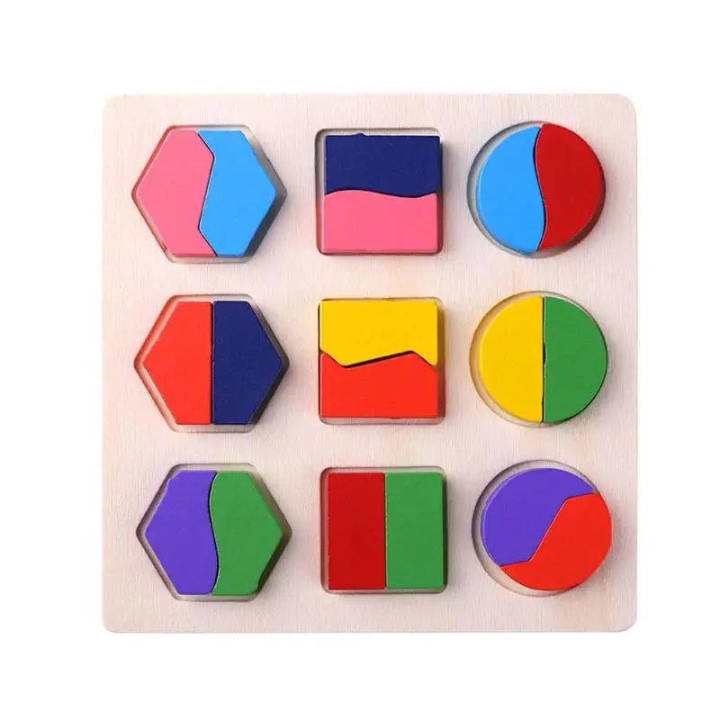 Wooden Geometric Shapes Montessori Puzzle Sorting Math Bricks Preschool Learning Educational Game Baby Toddler Toys for Children 8