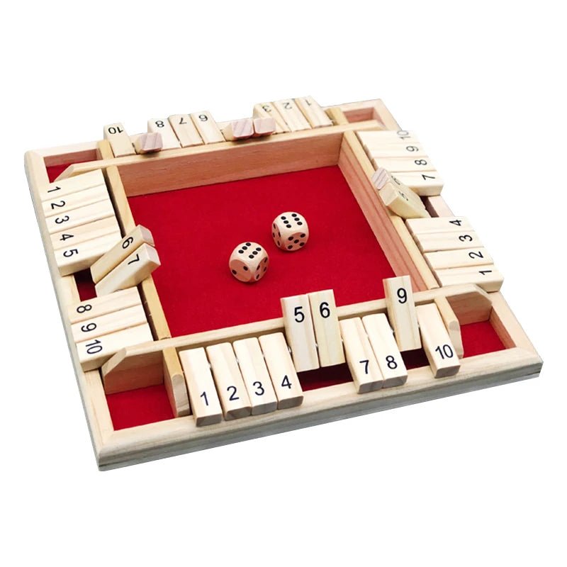 Wooden Shut The Box Dice Game - Engaging 4-Player Number Board Game 6