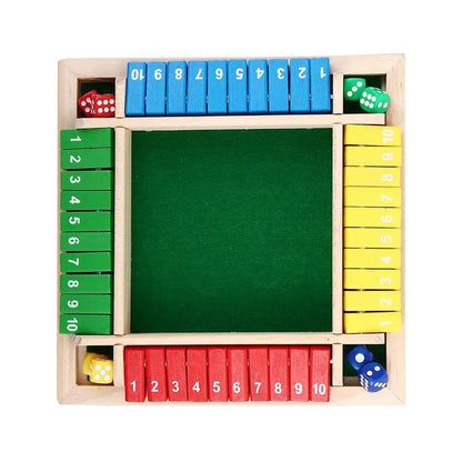 Wooden Shut The Box Dice Game - Engaging 4-Player Number Board Game 7