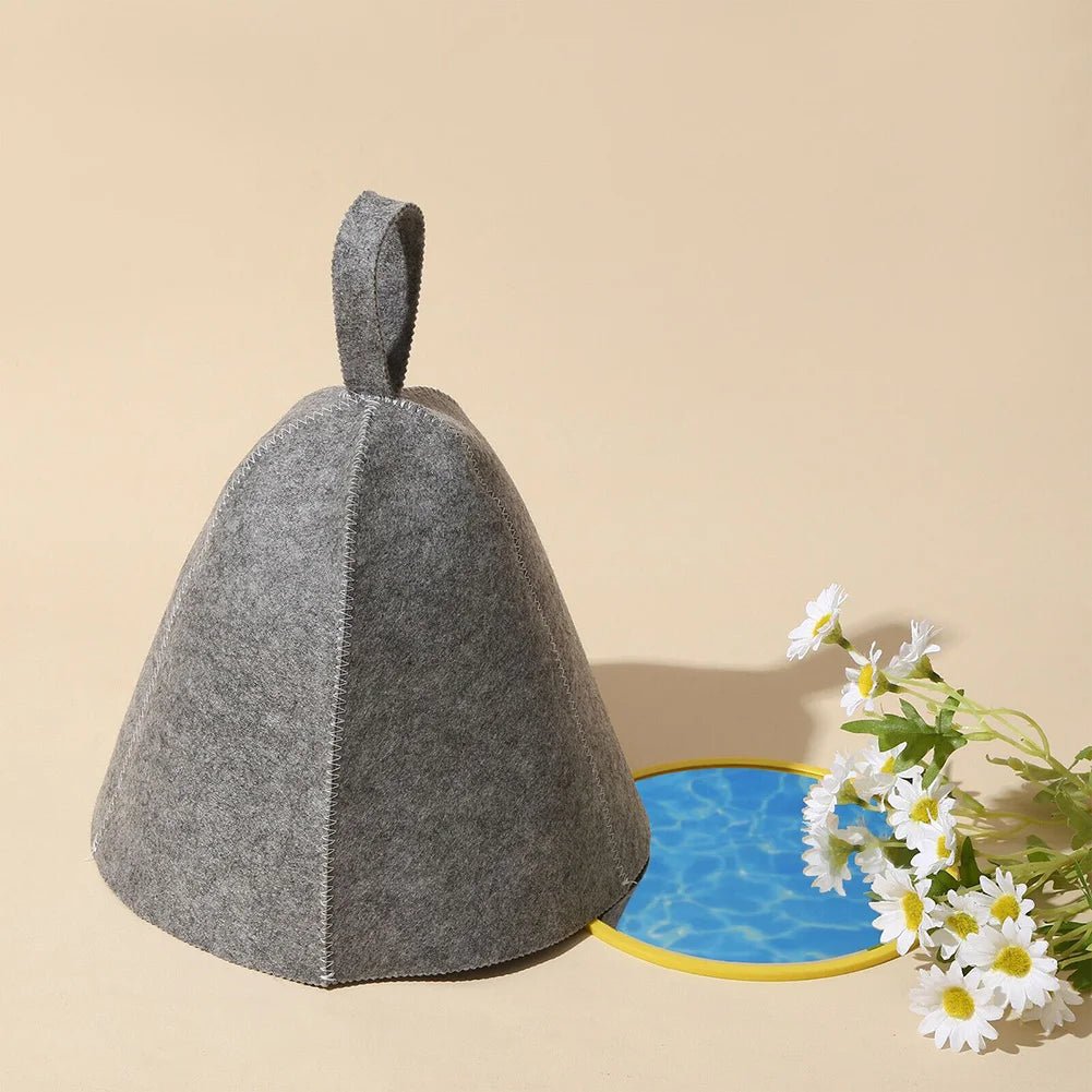 Wool Felt Sauna Hat - Heat Insulating Hair Protection Turban for Ultimate Comfort 2