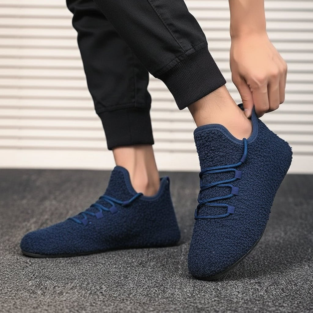 YRZL Lightweight Cotton Loafers for Men - Plush Winter Slippers with Lace-Up Design 2