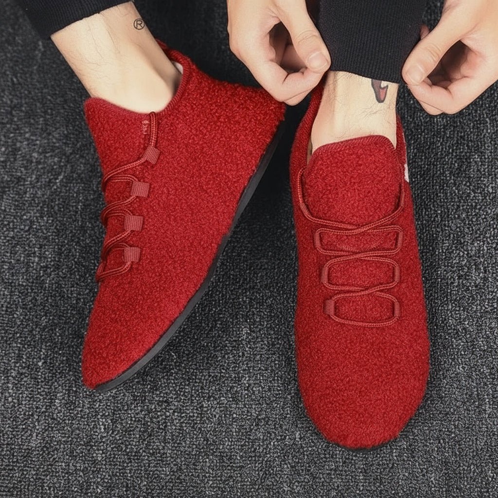 YRZL Lightweight Cotton Loafers for Men - Plush Winter Slippers with Lace-Up Design 3