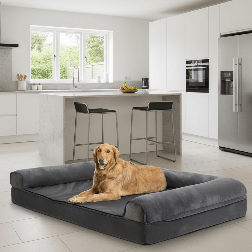 ZENHAVEN – Orthopedic dog bed made of memory foam with water-repellent cover & plush comfort 6