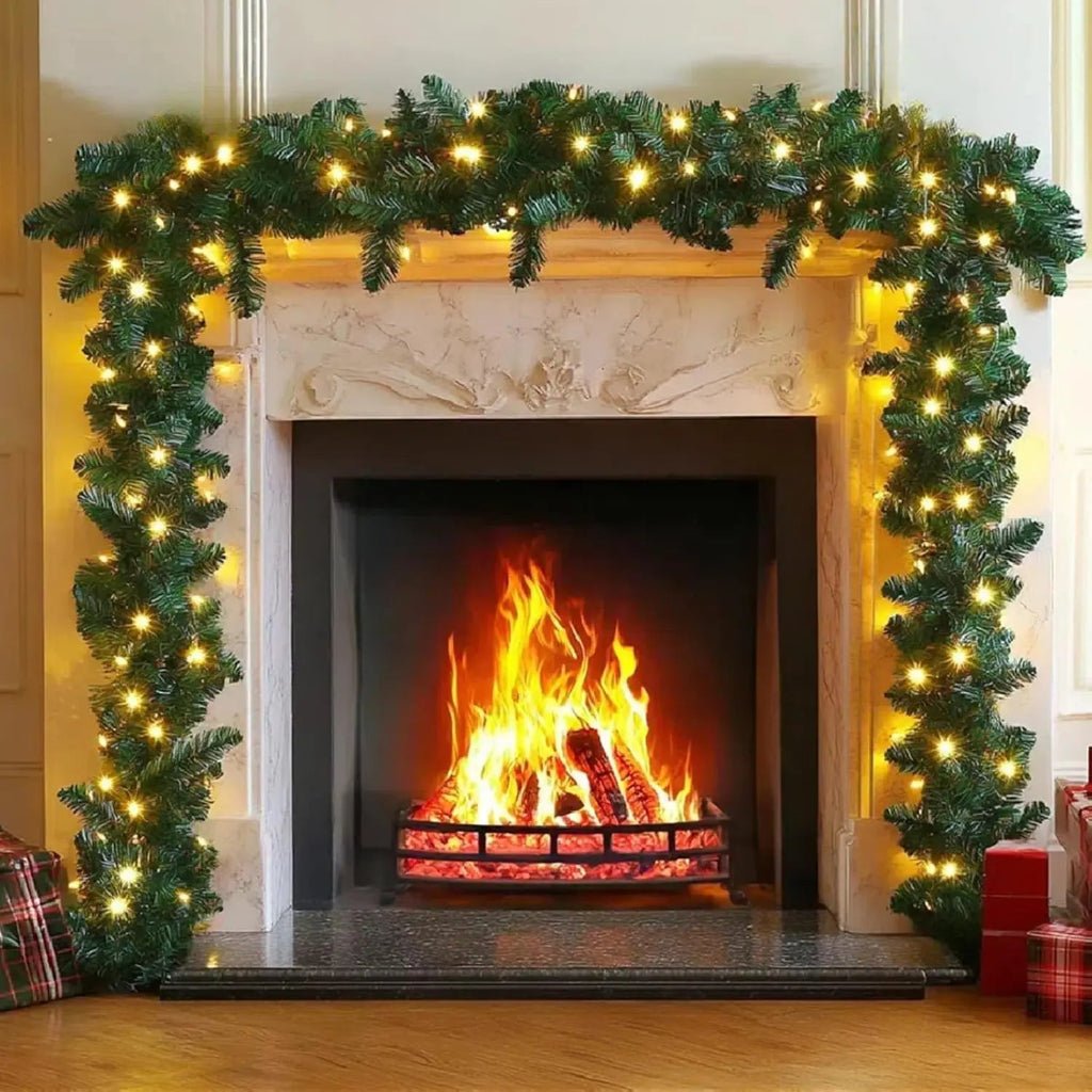 Zyncove - 16.4FT Christmas Garland with 100 LED Lights for Indoor & Outdoor Decor 0