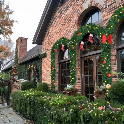 Zyncove - 16.4FT Christmas Garland with 100 LED Lights for Indoor & Outdoor Decor 1