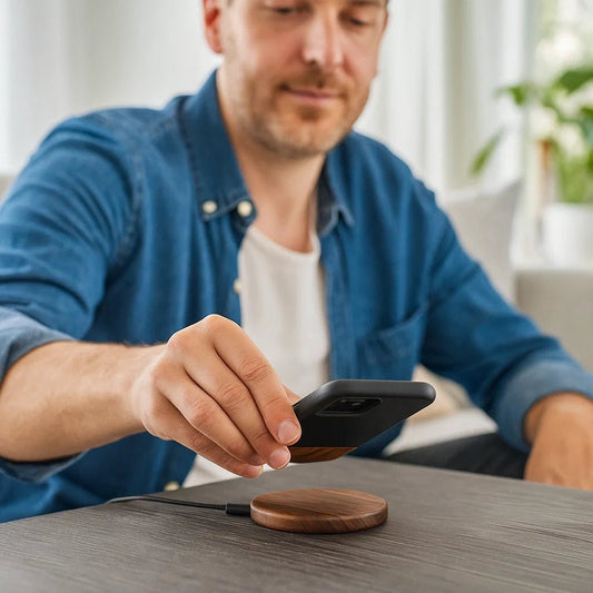 EARTHCHARGE – Fast Qi Wireless Charger with Eco Bamboo Design