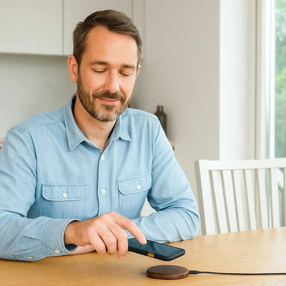 EARTHCHARGE – Fast Qi Wireless Charger with Eco Bamboo Design