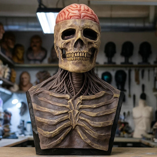 BONESHADE – Realistic Skeleton Mask with Hat for Ultimate Halloween Disguise