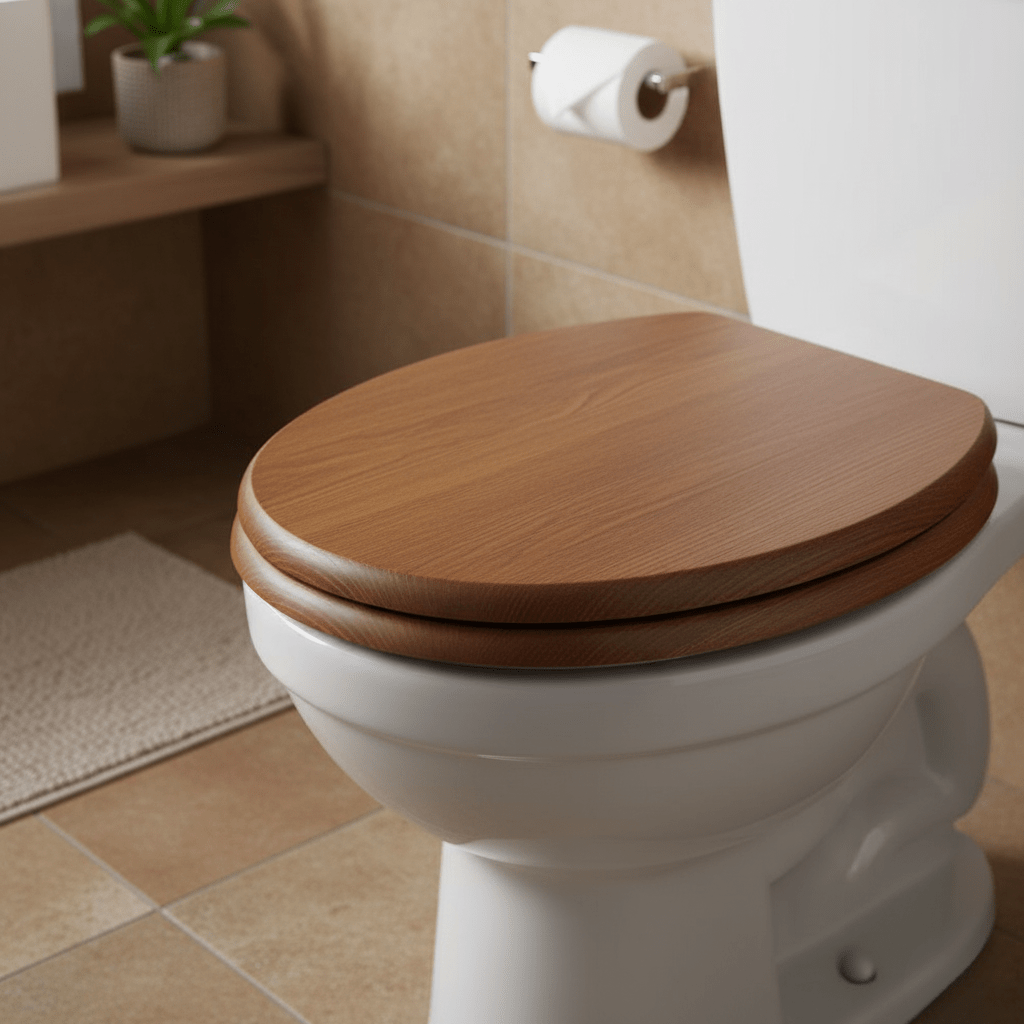 SERENASEAT – Elegant Wooden Toilet Seat with Soft Close Function and Durable Plywood Design
