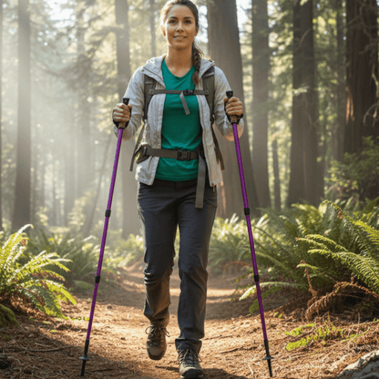 TREKCORE –  lightweight telescopic trekking sticks with cork handle