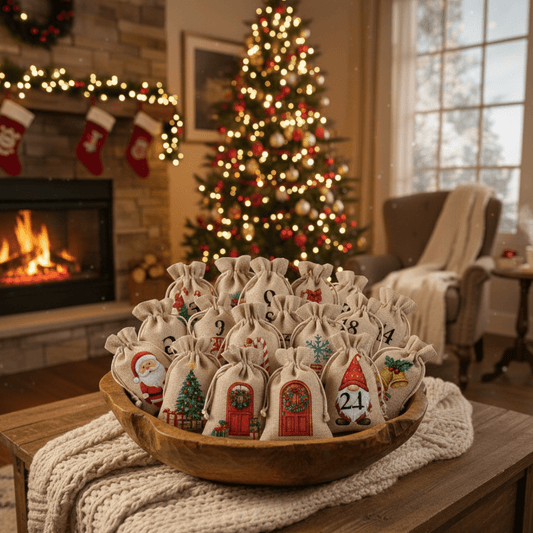 RUSTISAC – 24pcs Burlap Drawstring Gift Bags for Holiday Decor
