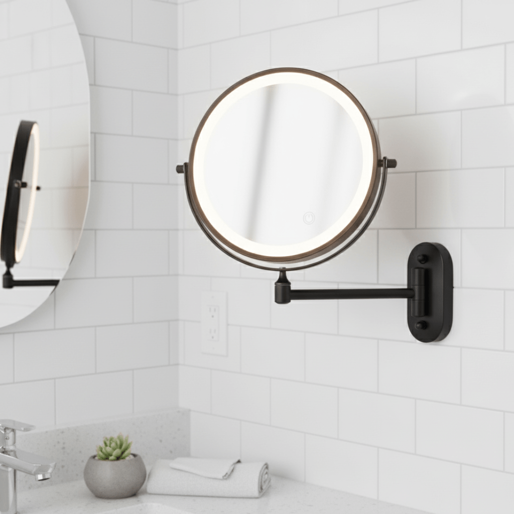 BrightView Touch LED – Sleek Magnifying Mirror with Adjustable Lighting