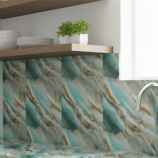 DECOGLIDE – Self-Adhesive Waterproof Marble Foil for Cabinets & Tables
